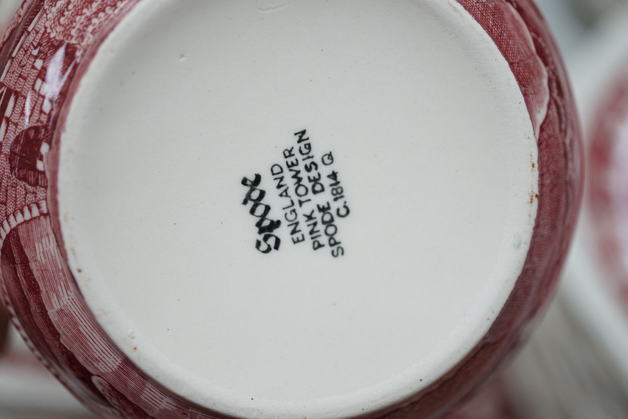 A Spode Pink Tower pattern part dinner service